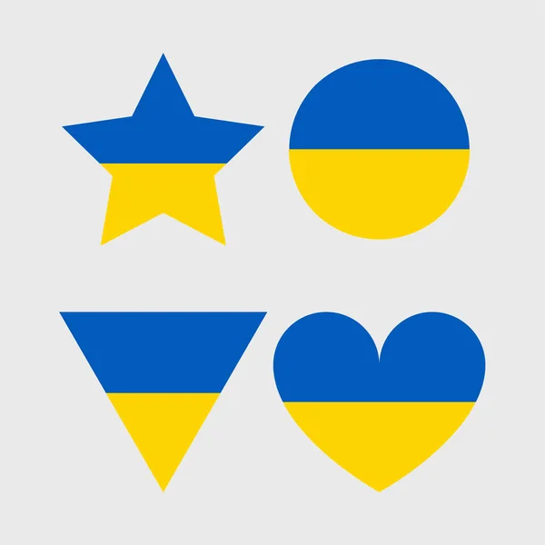Símbolo Bandeira Ucraniana Bandeira Ucrânia Apoiar Ucrânia Guerra Forma Quadrada — Vetor de Stock