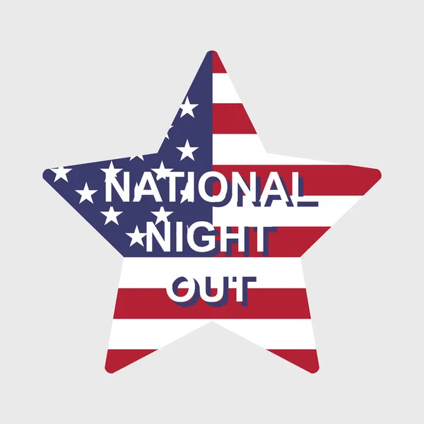 National Night Out Vektor Illustration Informationskampanjen Mellan Gemenskapen Och Polisen — Stock vektor