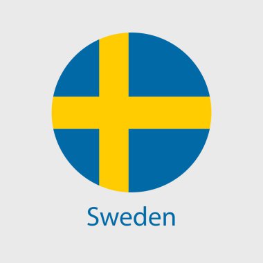 İsveç bayrak vektör simgeleri kalp, yıldız, çember ve harita şeklinde çizimler.