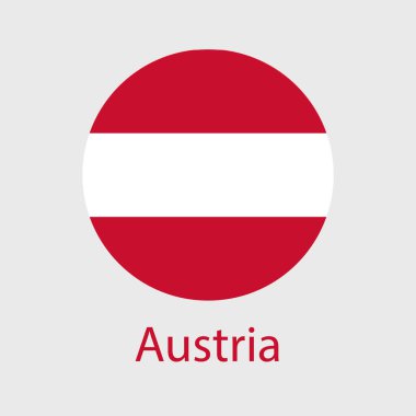 Avusturya bayrak vektör simgeleri kalp, yıldız, daire ve harita şeklinde ayarlandı.