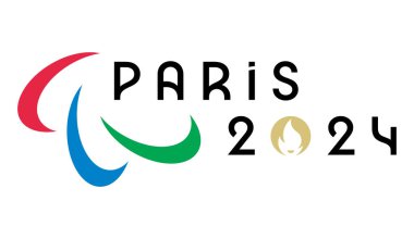 Ukrayna, Harkiv - 2 Ağustos 2023. Paris, Fransa, 2024 Yaz Engelli Olimpiyatları resmi logosu. Olimpiyat oyunları vektör illüstrasyonu.