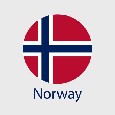 Norveç bayrak vektör simgeleri kalp, yıldız, daire ve harita şeklinde ayarlandı.