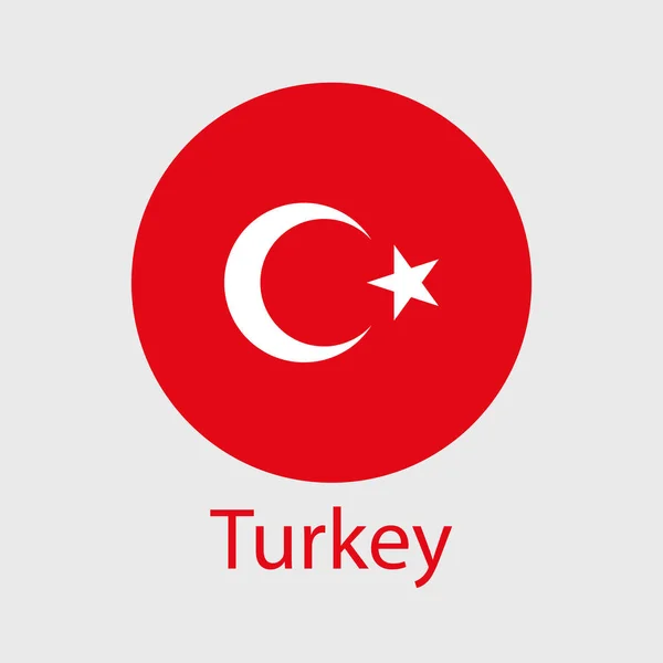 Türkiye Bayrak Vektör Simgeleri Kalp Yıldız Daire Harita Şeklinde Ayarlandı — Stok Vektör