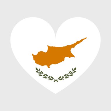 Kıbrıs Rum Kesimi bayrak vektör simgeleri kalp, yıldız, çember ve harita şeklinde çizimler
