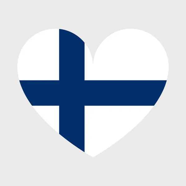 Finnország Zászló Vektor Ikonok Készlet Illusztrációk Formájában Szív Csillag Kör — Stock Vector