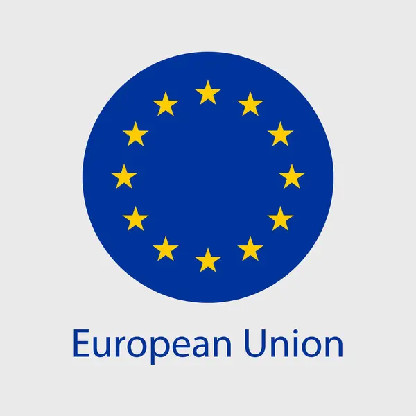 Ikony Wektorowe Flagi Unii Europejskiej Kształcie Serca Gwiazdy Okręgu Ilustracja — Wektor stockowy