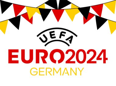 Kharkiv, Ukrayna - 5 Ağustos 2023. UEFA Euro 2024 vektör logosu. Avrupa Futbol Turnuvası 2024 Almanya 'da