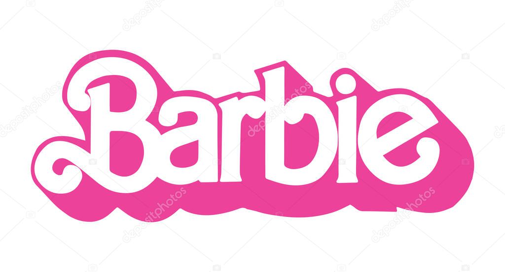 Barbie pink vintage logo vector illustration on white background