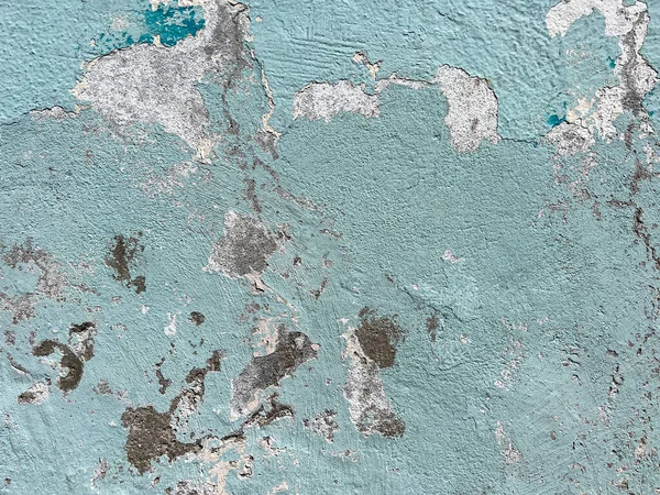 Текстурированная Светло Голубая Стена Трещиной Сколом Краски Мексике Поверхность Фоне — стоковое фото