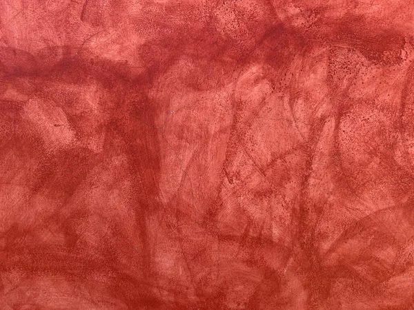 Röd Gipsvägg Med Sprickor Och Uttvättad Konsistens Bakgrund Oaxaca Mexiko Stockfoto