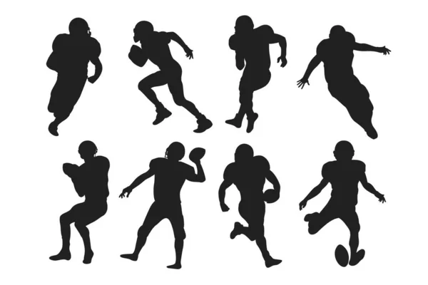 Americké Fotbalové Siluety Koncept Vektorové Ilustrace — Stockový vektor
