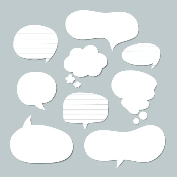 Flat Speech Bubble Collection Paper Style Vector Illustration — Stock Vector