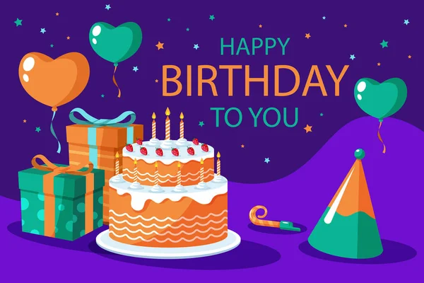 Alles Gute Zum Geburtstag Luftballons Hintergrund Vector Illustration — Stockvektor