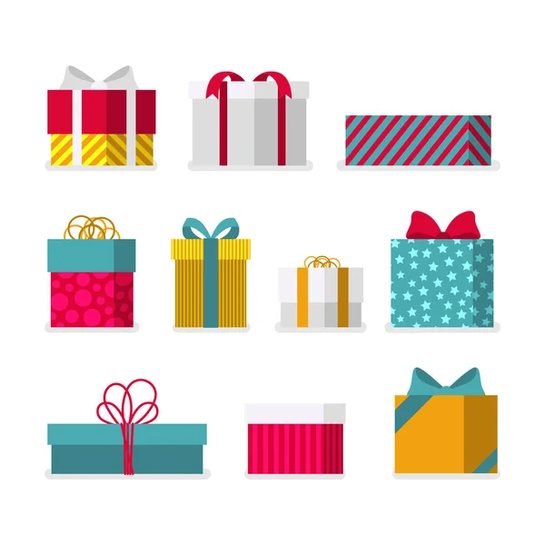 Christmas Gift Collection Flat Design Vector Illustration — 스톡 벡터