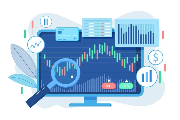 Stock Exchange Data Concept Vector Illustration — Stock Vector