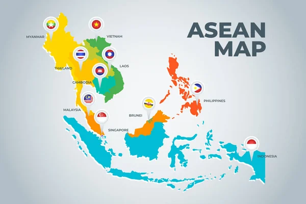Asean Map Illustration Vektor Eps — Stock Vector