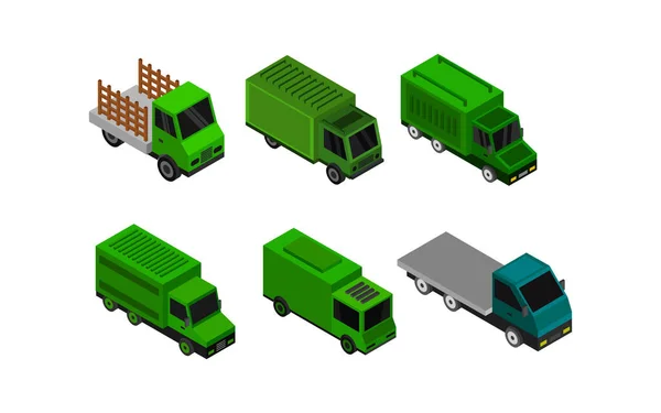 Illustrazione Vettoriale Del Camion Isometrico — Vettoriale Stock