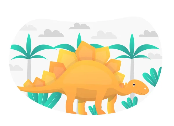 Stegosaurus Ilustração Plana Vector Gráfico —  Vetores de Stock