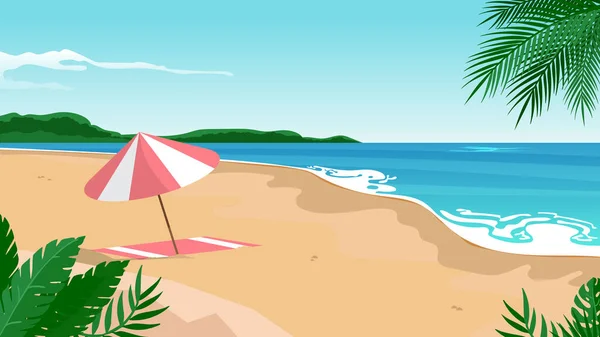 Summer Landscape Background Zoom Vector Illustration — Stock Vector