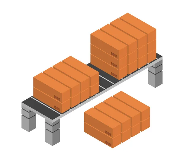 Transport Durch Schachteln Vektor Graphische Illustration — Stockvektor