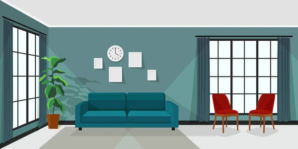 Home Interieur Achtergrond Voor Video Conferencing Vector Illustratie — Stockvector