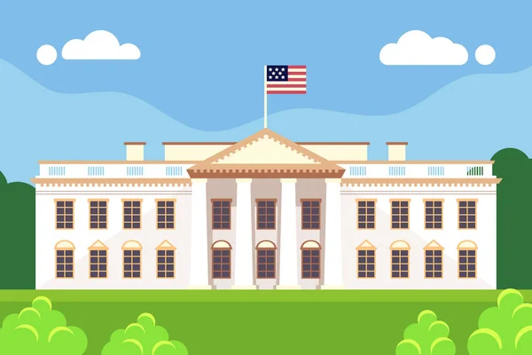 Witte Huis Illustratie Plat Ontwerp Vector Illustratie — Stockvector