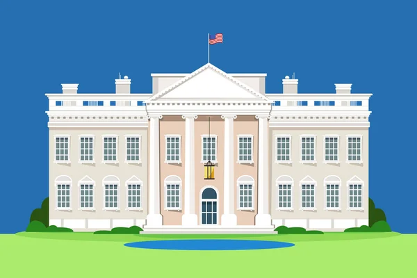 Ayrıntılı Beyaz Saray Illüstrasyon Vektörü Illüstrasyonu — Stok Vektör