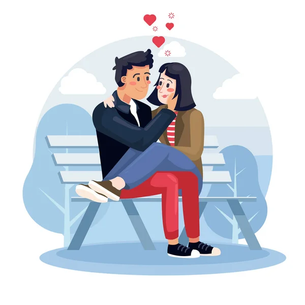 Illustration Concept Couple Amoureux Illustration Vectorielle — Image vectorielle