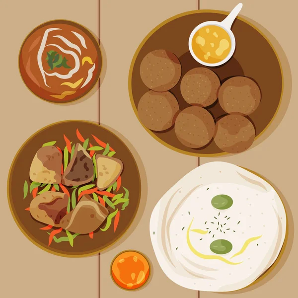 Illustration Farine Iftar Dessinée Main Illustration Vectorielle — Image vectorielle