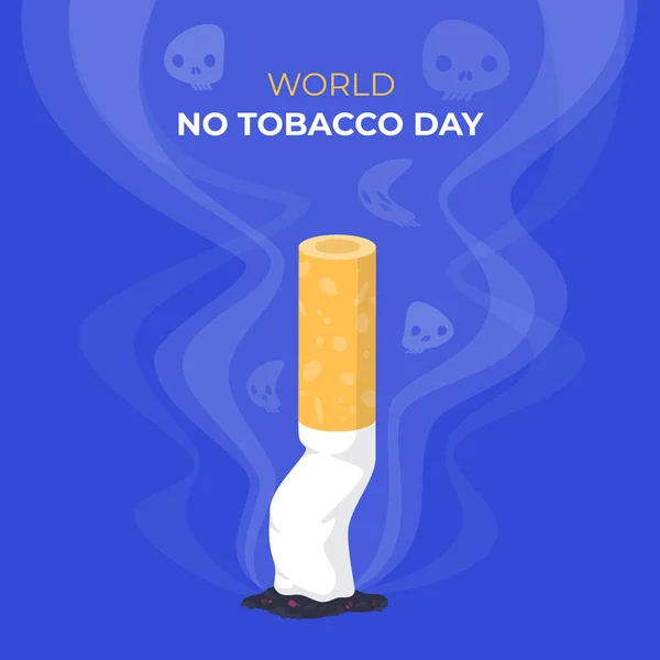 Düz Dünya Tütün Günü Illüstrasyon Vektörü Illüstrasyonu Yok — Stok Vektör