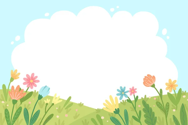 Natürlicher Hintergrund Mit Blumen Vector Illustration — Stockvektor
