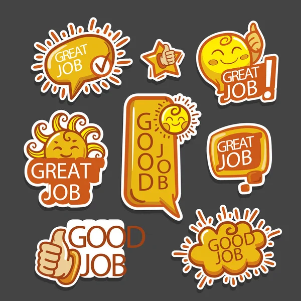 Set Van Goede Baan Grote Job Stickers Vector Illustratie — Stockvector