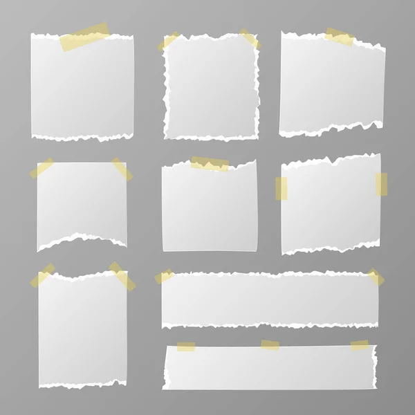 Realistische Gescheurde Papieren Set Vector Illustratie — Stockvector