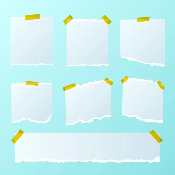 Realistic Torn Papers Set Vector Illustration — Stock Vector