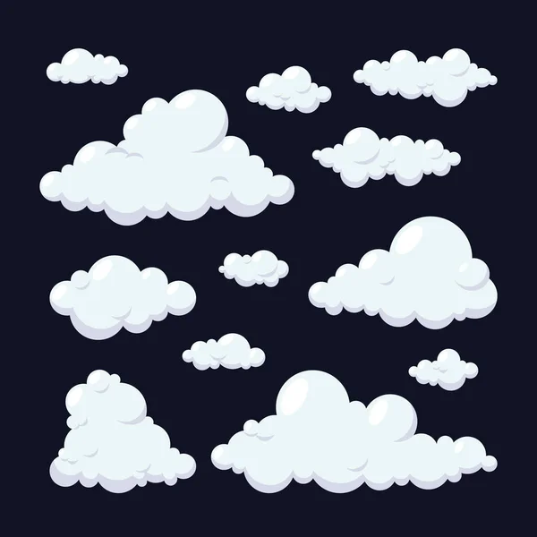 Flat Clouds Collection Vector Eps — Stock Vector