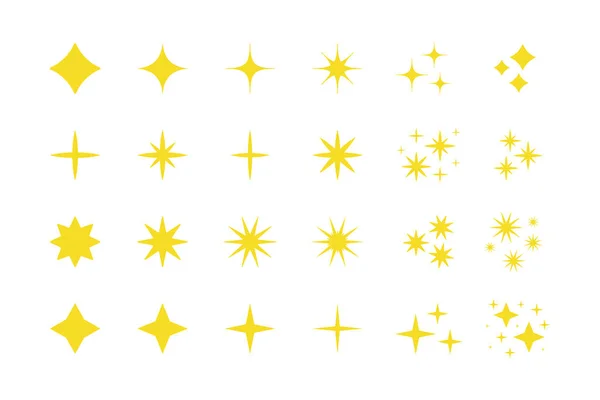 Flat Sparkling Stars Collection Vector — Stock Vector