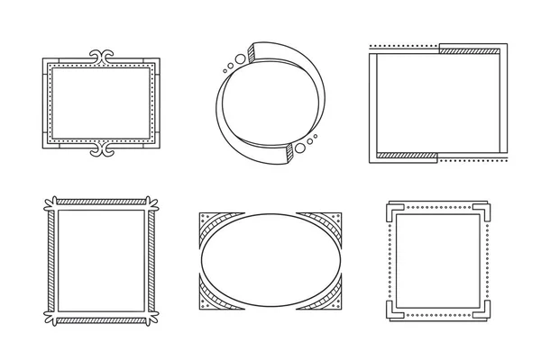 Handgezeichnete Doodle Frames Kollektion Vector — Stockvektor