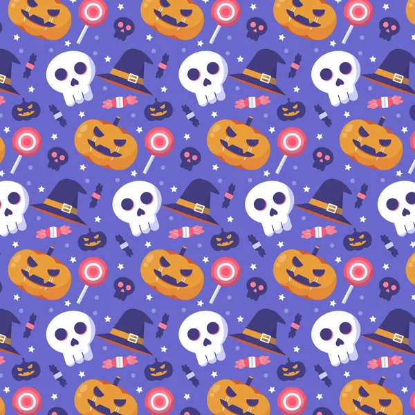 Lapos Halloween Minta Tervezés Vektor Illusztráció — Stock Vector