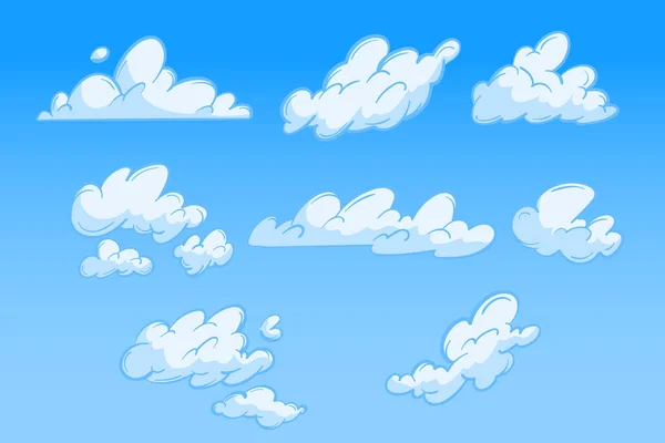 Ilustración Plana Del Conjunto Nubes Ilustración Vectorial — Archivo Imágenes Vectoriales