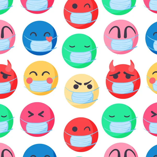 Emoji Disegnato Mano Con Modello Maschera Vettore Illustrazione — Vettoriale Stock