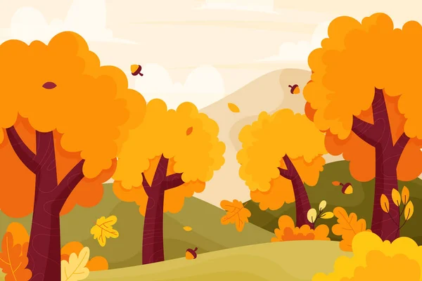 Handgezeichnete Herbst Hintergrund Vektor Illustration — Stockvektor