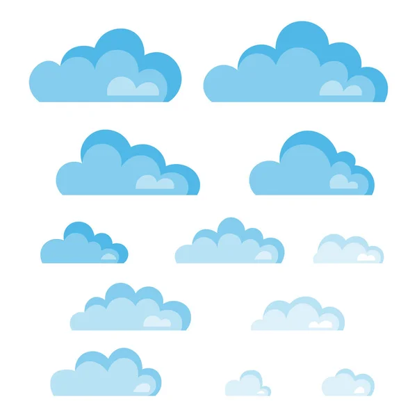 Met Hand Getekende Wolken Vector Illustratie — Stockvector