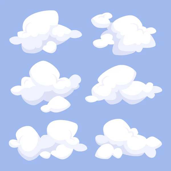 Мультяшні Хмари Набір Векторні Ілюстрації — стоковий вектор