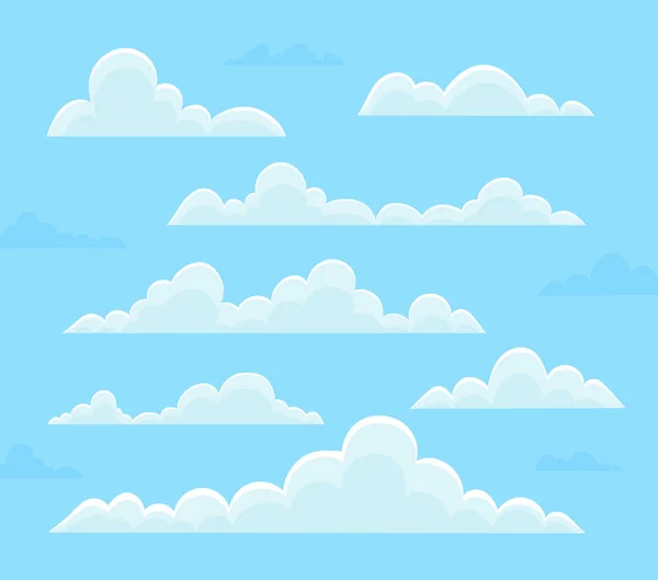 Wolken Setzen Vektor Illustration Eps — Stockvektor