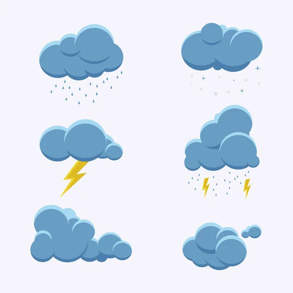 Platte Wolken Vector Illustratie — Stockvector