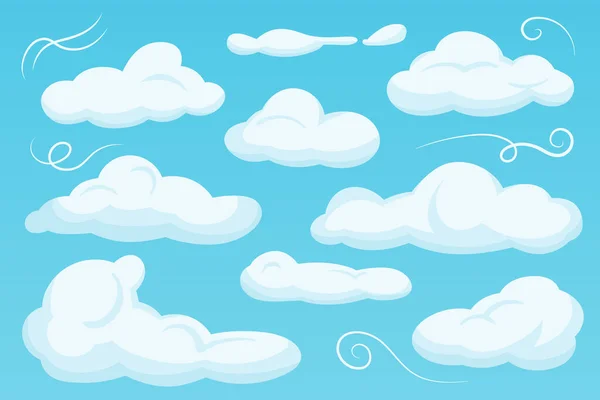 Cartoon Nuvens Conjunto Vector Ilustração — Vetor de Stock