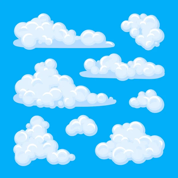 Nubes Dibujadas Mano Set Vector Ilustración — Vector de stock