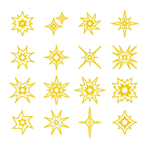 Flache Funkelnde Sterne Setzen Vektor Illustration — Stockvektor