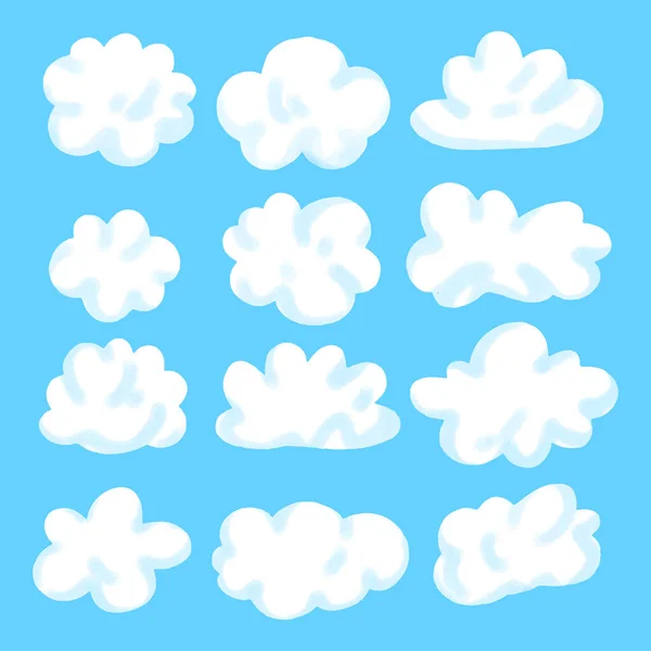 Cartoon Clouds Set Vector Illustration — Stock Vector