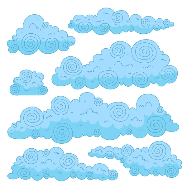 Wolken Setzen Vektor Illustration Eps — Stockvektor